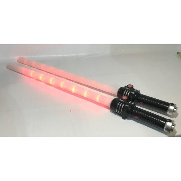 Space Sword Battle Lightsaber Toy Lights-Up Blades & Sounds 26 Inches Set of 2 - Picture 9 of 9